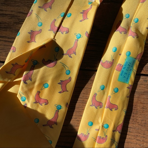 Hermès Seal silk novelty vintage tie Hermes